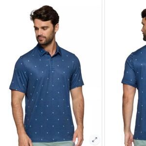 NWT Flag and Anthem Men's Palm Printed Polo Shirt in Size XXL